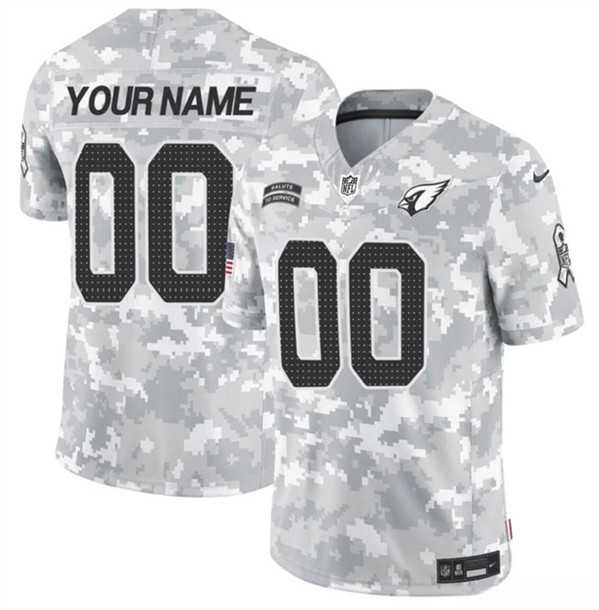 Mens Arizona Cardinals Active Player Custom 2024 F.U.S.E Arctic Camo Salute to Service Limited Football Stitched Jersey